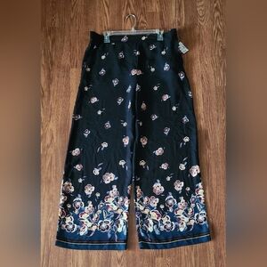 Maurices Black Floral Wide Leg Pants